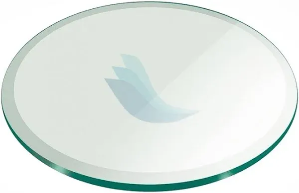 Fab Glass and Mirror Round Thick Beveled Tempered Glass Table Top