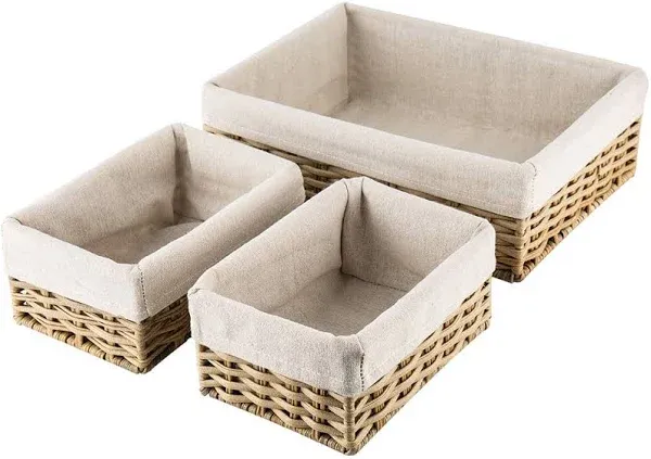  Handmade Storage Basket Wicker Baskets for Organizing Shelf Baskets Beige