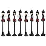 Lemax Village Gas Lantern Street Lamp - Set of 8