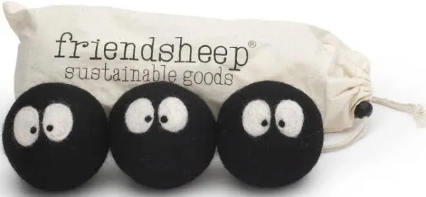 Wool Dryer Balls by Friendsheep 3 Pack XL Organic Premium Reusable Cruelty Free Handmade Fair Trade No Lint Fabric Softener Red Heart Trio