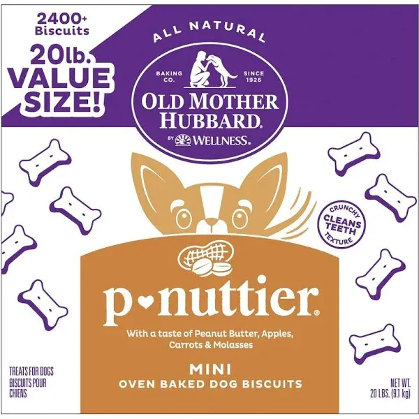 Old Mother Hubbard by Wellness Classic P-Nuttier Natural Dog Treats, Crunchy ...