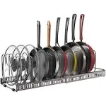 Expandable Pot and Pan Organizer for Cabinet with 10 Dividers Rack (Bronze)