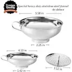 Delove Canning Funnel with Strainer - Wide-Mouth Funnels for Kitchen Use - Stainless Steel - 3 Pack