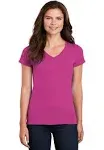 Gildan G500VL Ladies' Heavy Cotton V-Neck T-Shirt - Heliconia - XL