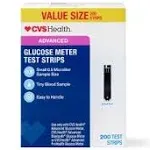 CVS Health Advanced Glucose Meter Test Strips, 200ct