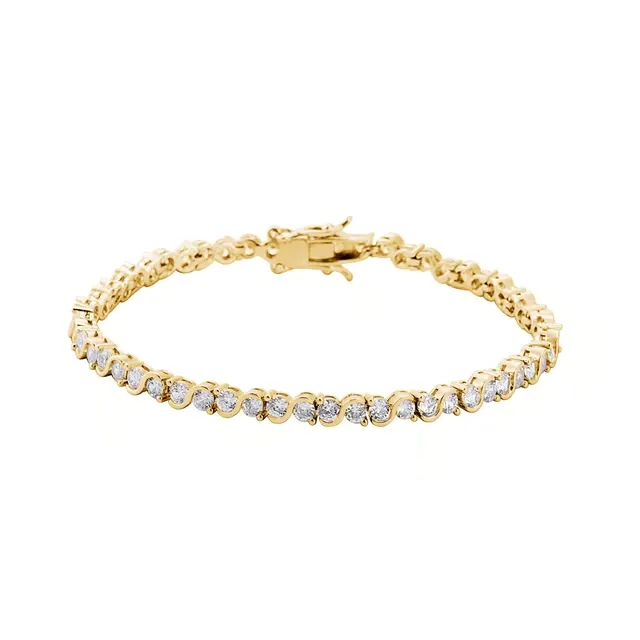 Cate & Chloe Ezra 18k Yellow Gold Plated Infinity Tennis Bracelet with Simulated Diamond for Women