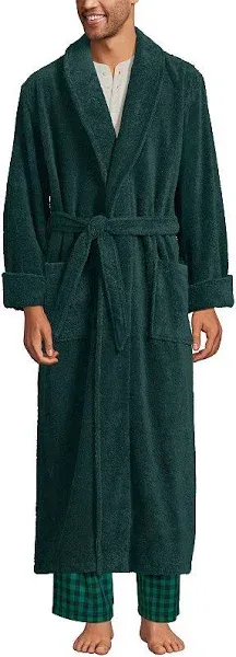 Lands' End Men's Full Length Turkish Terry Robe