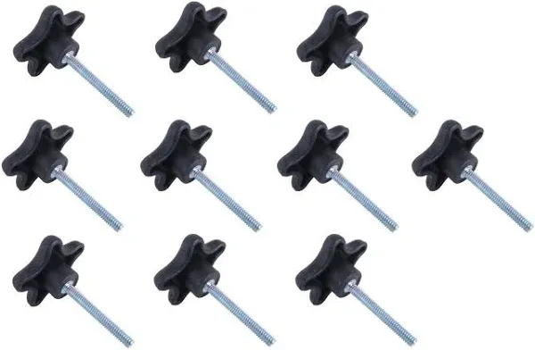 Taytools 774021 Lot 10 Each 3/8 16 male Threads Star Knobs 2 inch Diameter with 2 inch Long Threaded Post