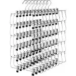 USTECH Chrome Metal 6-Tier Skirt Hanger (8-Pack)