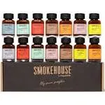 Smokehouse by Thoughtfully, Gourmet BBQ Sauce Sampler Variety Pack in Glass Bottles, Vegan and Vegetarian, Flavors Range from Full-Bodied Pitmaster Classics to Foodie-Inspired Creations, Pack of 14