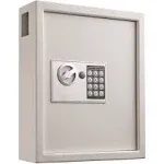 AdirOffice 40-Key Steel Digital Lock Key Cabinet, White