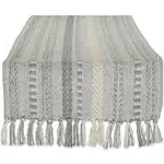 Dii Cool Gray Braided Stripe Table Runner 15x108