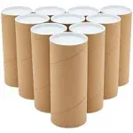 Juvale 10-Pack Mailing Tubes with Caps for Packaging Posters, 3x7 inch Round Cardboard Mailers for Artwork, Advent Calendars, Classroom Craft, DIY