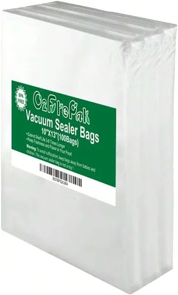 O2frepak 100 Plus Quart 10" x 13" Vacuum Sealer Bags with BPA Free and Puncture Prevention,Vacuum Seal Freezer Bags,Great for Sous Vide Vaccume