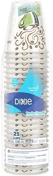 Dixie PerfecTouch Paper Hot Cups 10 oz