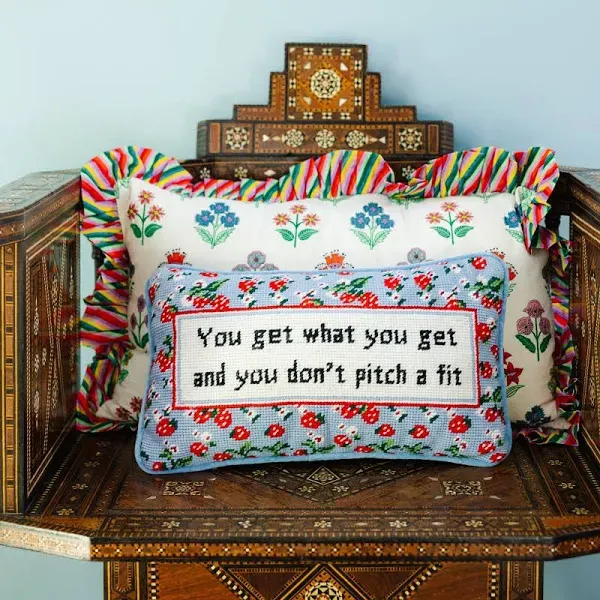 Furbish Studio Get What You Get Needlepoint Pillow