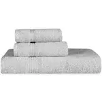 Superior 3-Piece Egyptian Cotton Bath Towel Set, Silver, 3 PC Set