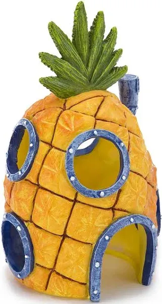 Penn-Plax (SBR10EO Spongebob Squarepants Officially Licensed Aquarium Ornament – Spongebob’s Pineapple House – Medium