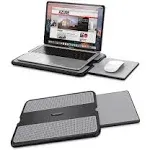 AboveTEK Portable Laptop Lap Desk w/ Retractable Left/Right Mouse Pad Tray, Non-Slip He