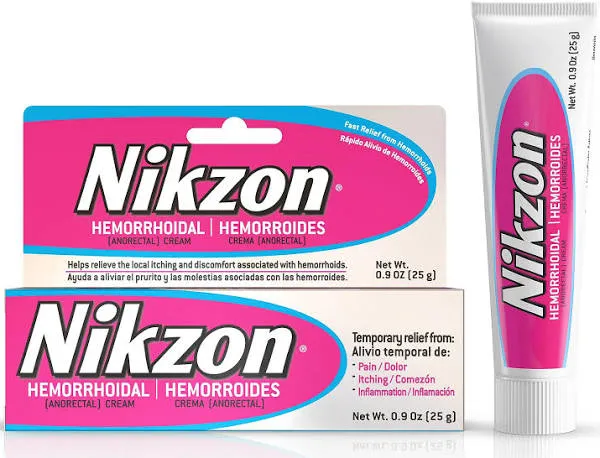 Nikzon Hemorrhoid Treatment Cream, Vasoconstrictor & Anesthetic, Fast Soothing Relief from Pain, Itching, Burning & Inflammation, 0.9 oz