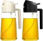 YARRAMATE Oil Sprayer for Cooking, 2 in 1 Olive Oil Dispenser Bottle for Kitchen, 16oz/470ml Premium Glass Oil Bottle, Food-Grade Oil Mister for Air