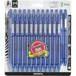 Zebra - Z-Grip Retractable Ballpoint Pen, Blue Ink, Medium - 24/Pack