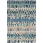 Dash & Albert Paint Chip Blue Micro Hooked Wool Rug, 4'x6'