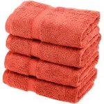 Superior Egyptian Cotton 4-Piece Hand Towel Set - Coral