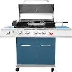 Royal Gourmet GA5403B 5-Burner Propane Gas Grill in Blue with Rotisserie Kit