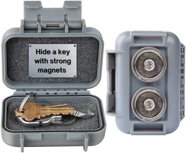 Hide a key outside with our magnetic key box for under car, hide key holder for outside, secure spare key hider with 2 Strong Neodymium Magnets