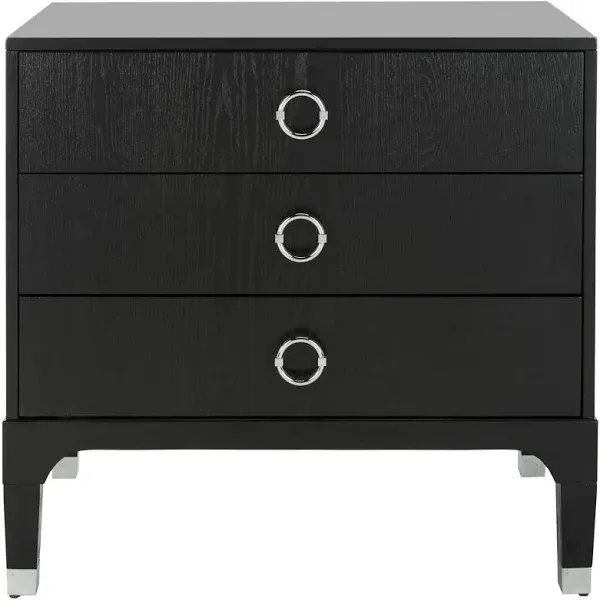 SAFAVIEH Lorna Black Night Stand - 30&#034; x 19&#034; x 26.5&#034; Black 30&#034; x 19&#034; x 26.5&#034;