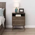 Milo 2-Drawer Nightstand, Drifted Gray