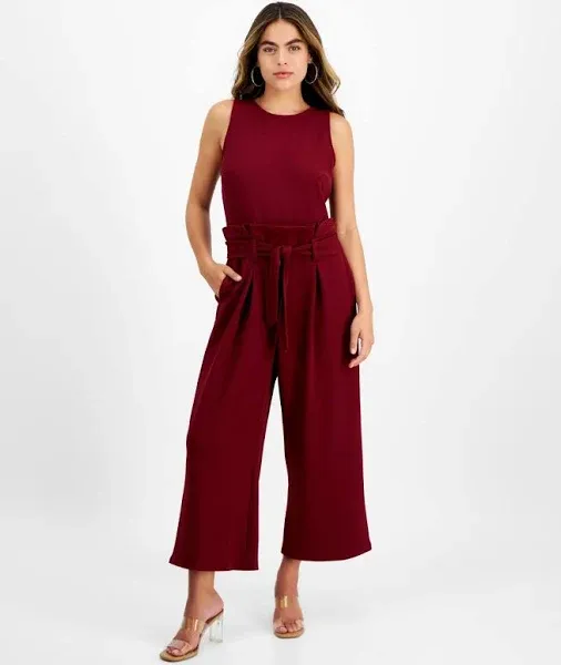 Bar III Womens Petites Crepe Jumpsuit