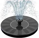 1W Solar Powered Birdbath Fountain With 6 Nozzles For Garden Decoration