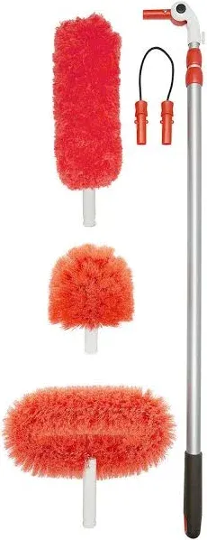 OXO Good Grips Long Reach Dusting System With Pivoting Heads, Orange