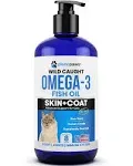 Omega 3 Fish Oil for Cats - Better Than Salmon Oil for Cats - Kitten + Cat Vitamins and Supplements - Cat Health Supplies - Cat Dandruff Treatment - Liquid Fish Oil for Pets - Cat Shedding Products