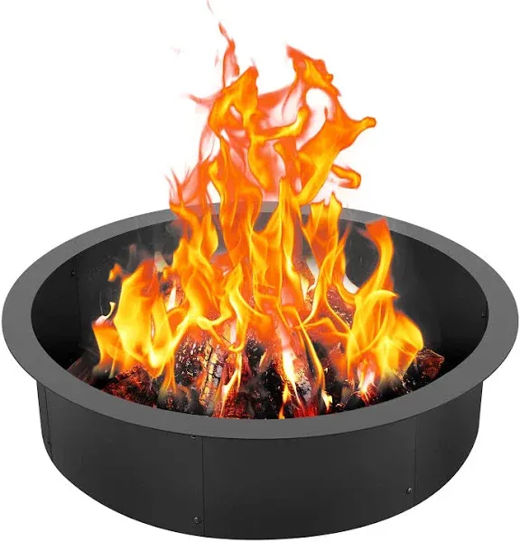 VEVOR Fire Pit Ring Round 44 Inch Outer Steel Liner DIY Campfire Ring Firepit