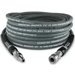 50 ft Grey Pressure Washer Hose with Stainless Steel Fittings