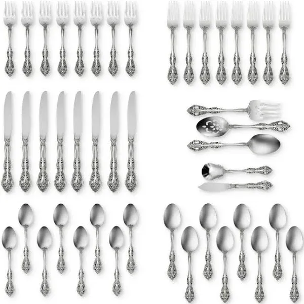 Oneida Michelangelo 45 Piece Fine Flatware Set, Service for 8, 18/10 Stainless Steel