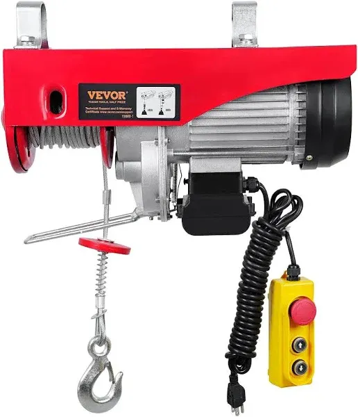 VEVOR 880lbs Electric Hoist with 14ft Wired Remote Control, 110V Electric Hoist 