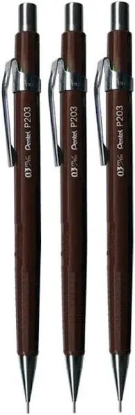 Pentel P200 Series Auto Mechanical Pencil Set of 4-0.3/0.5/0.7/0.9mm