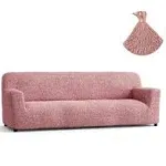 PAULATO BY GA.I.CO. Sofa Slipcover - Stretch Couch Cover - Stylish Cushion Sofa Cover - Soft Fabric Slip Cover - 1-Piece Form Fit Washable Protector for Pet - Microfibra Collection - Coral Pink