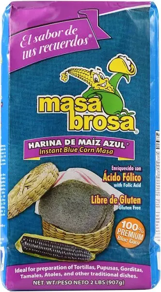 Blue Corn Masa Flour Harina Azul Premium Quality 100% natural Gluten free 2 pounds