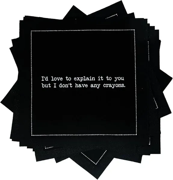 Five Star Napkins Subversive Quotes White Cotton Cocktail Napkins