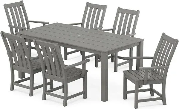 POLYWOOD Vineyard 7-Piece Parsons Arm Chair Dining Set