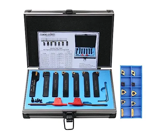 Accusize Industrial Tools Indexable Carbide Turning Tool Set