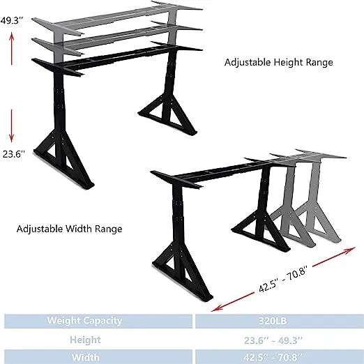 VWINDESK VJ205 Electric Height Adjustable Sitting Standing Desk Frame Sit Stand