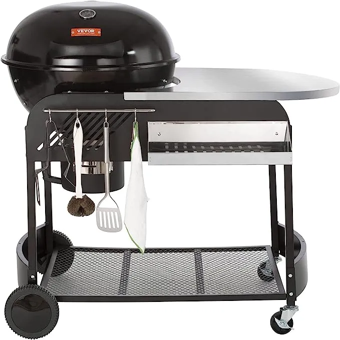 VEVOR 21 inch Kettle Charcoal Grill BBQ Portable Grill with Cart