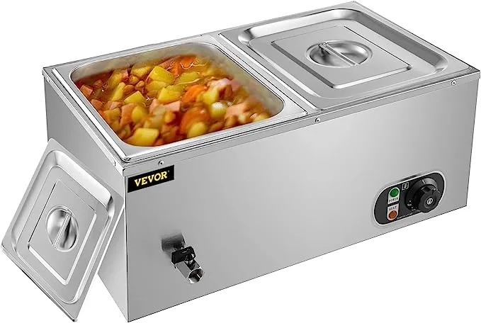 VEVOR Commercial Food Warmer 24qt Bain Marie 1200W Electric Buffet Warmer Soup ...