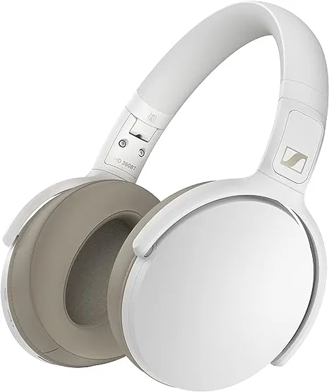 Sennheiser HD 350BT Bluetooth 5.0 Wireless Headphone - 30-Hour Battery Life, USB-C Fast Charging, Virtual Assistant Button, Foldable - White (HD 350BT White)